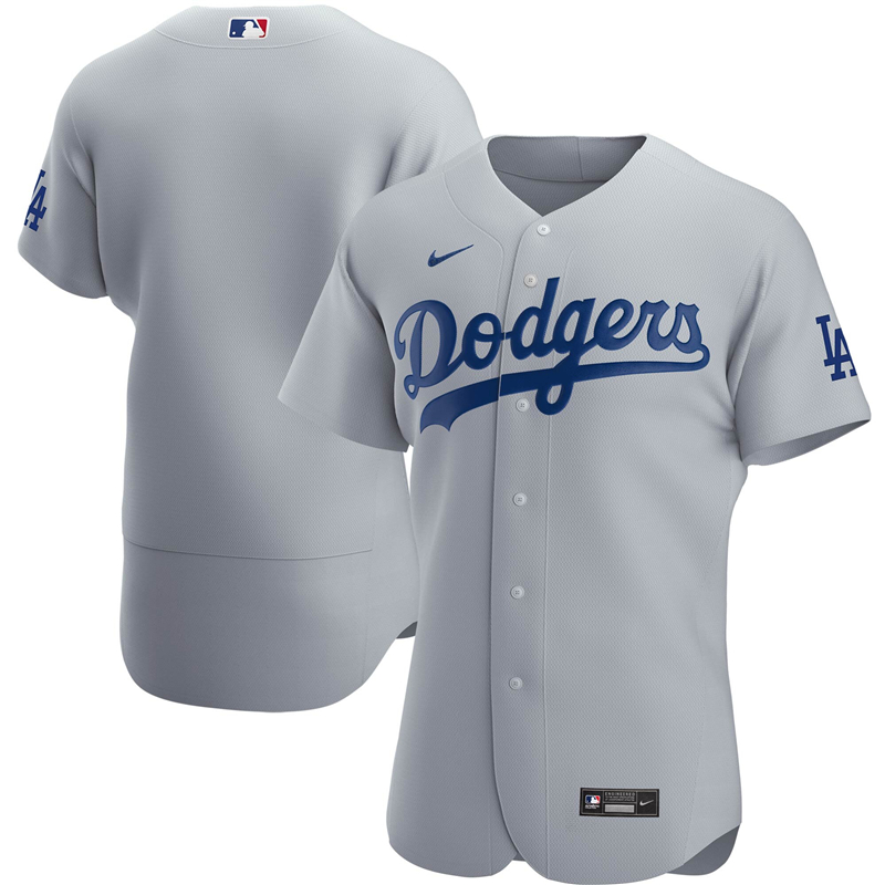 2020 MLB Men Los Angeles Dodgers Nike Gray Alternate 2020 Authentic Team Jersey 1